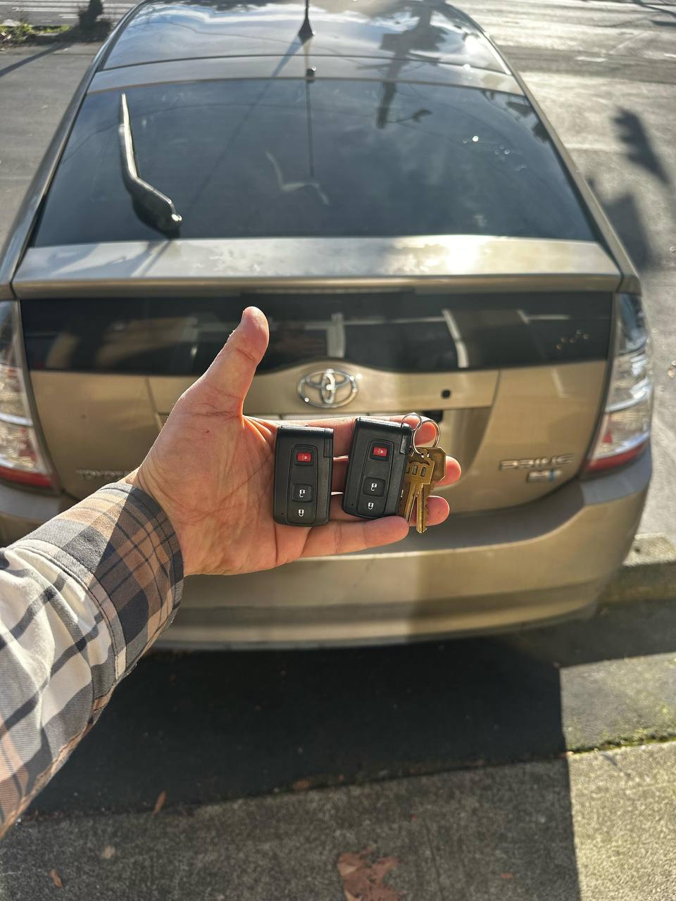 Two replacement car keys made for a Toyota Prius in Snohomish